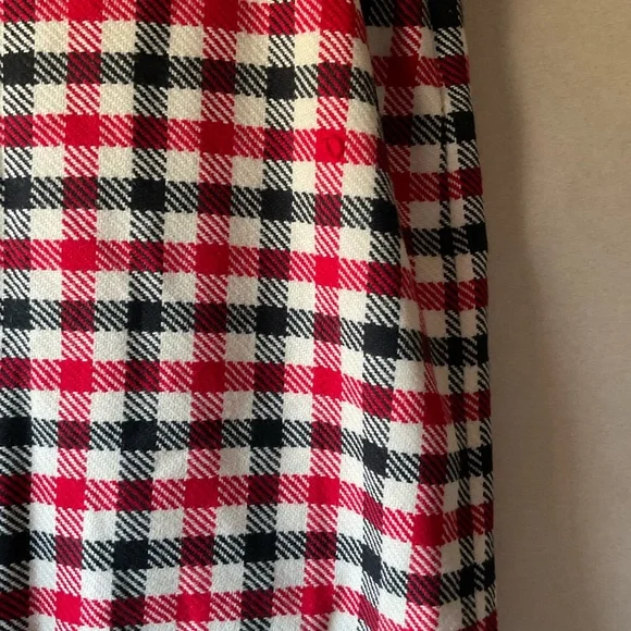 Talbots Red, Black & Cream Plaid Pencil Skirt - Picture 3 of 8